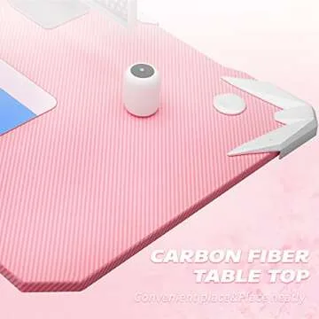 Homall Gaming Desk with Carbon Fiber Surface and Accessories