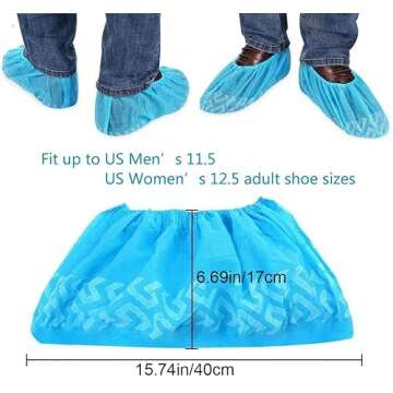 Shoe Covers Disposable 200 Pack (100 Pairs) | Non-Slip, Durable, Indoor | Protect Your Home, Floors ...