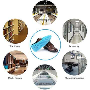 Shoe Covers Disposable 200 Pack (100 Pairs) | Non-Slip, Durable, Indoor | Protect Your Home, Floors and Shoes