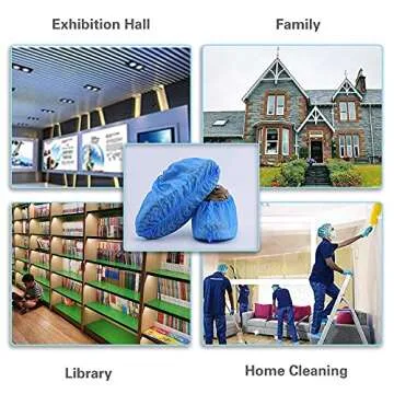 Shoe Covers Disposable 200 Pack (100 Pairs) | Non-Slip, Durable, Indoor | Protect Your Home, Floors and Shoes