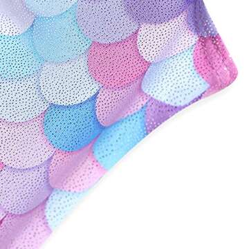 Leotards for Girls Gymnastics Unicorn Athletic Dance Wear Shiny Rainbow Blue Hotpink (Mermaid Purple, 5/6 Years)
