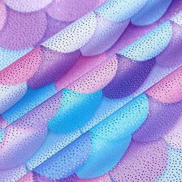 Leotards for Girls Gymnastics Unicorn Athletic Dance Wear Shiny Rainbow Blue Hotpink (Mermaid Purple, 5/6 Years)