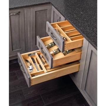 Stylish Rev-A-Shelf Trim-to-Fit Cutlery Organizer for Kitchens