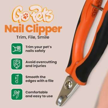 GoPets Pet Nail Clipper for Large Pets, Heavy Duty Trimmers for Thick Nails, Stainless Steel Blades ...