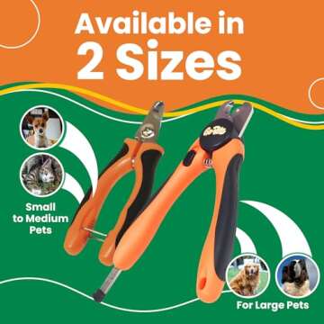 GoPets Pet Nail Clipper for Large Pets, Heavy Duty Trimmers for Thick Nails, Stainless Steel Blades with File, Angled Design for Safe Trimming, Ergonomic Handle, Perfect for Larger Cats & Dogs