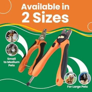 GoPets Pet Nail Clipper for Large Pets, Heavy Duty Trimmers for Thick Nails, Stainless Steel Blades with File, Angled Design for Safe Trimming, Ergonomic Handle, Perfect for Larger Cats & Dogs