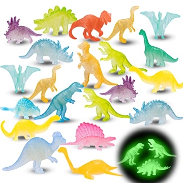 48Pcs Glow in Dark Mini Dinosaur Figures - Perfect Party Favors & Classroom Prizes