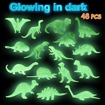Glow in Dark Mini Dinosaur Figures Party Favors Classroom Prizes