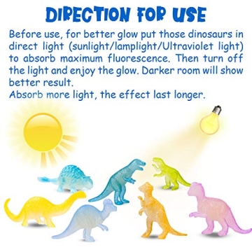 Glow in Dark Mini Dinosaur Figures Party Favors Classroom Prizes