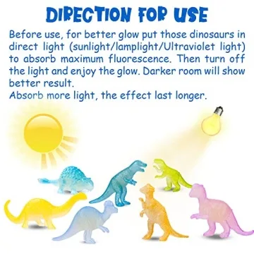 Glow in Dark Mini Dinosaur Figures Party Favors Classroom Prizes