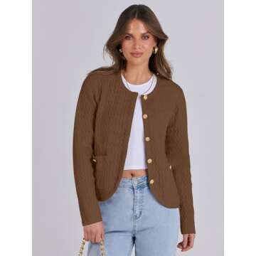 Caracilia Women's Cropped Cardigan - Stylish and Cozy Open Front Sweater for All Occasions