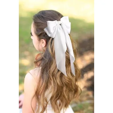 SUSULU Large Satin Silky Hair Bow Clips for Women