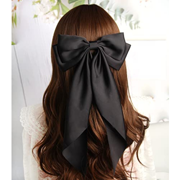 SUSULU Large Satin Silky Hair Bow Clips for Women