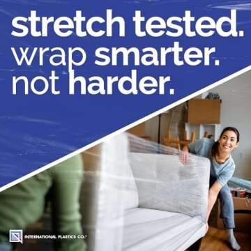 International Plastics Co. 4 Pack of 18" Plastic Stretch Film Wrap 1200 feet Each 500% Stretch Ability