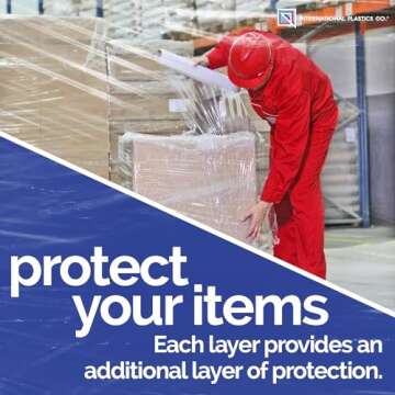International Plastics Co. 4 Pack of 18" Plastic Stretch Film Wrap 1200 feet Each 500% Stretch Ability