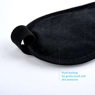 Sleeping Weighted Eye Mask for Woman Man Reusable Gel Beads Ice Pack with Soft Plush Backing Hot Cold Therapy Eye Pillow for Puffy Eyes, Dark Circles, Headaches, Migraines, Stress Relief - Black