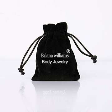 Briana Williams Nose Studs 20G Nose Stud Screw Diamond Nose Rings Studs for Women Surgical Steel Gol...