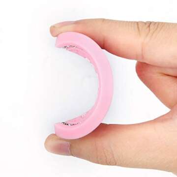 4 Pack Bling Car Coasters, 2.75 Inch Bling Crystal Rhinestone Diamond Soft Rubber Pad Set Round Auto Cup Holder Insert Drink Coaster Car Interior Accessories (Pink-White)