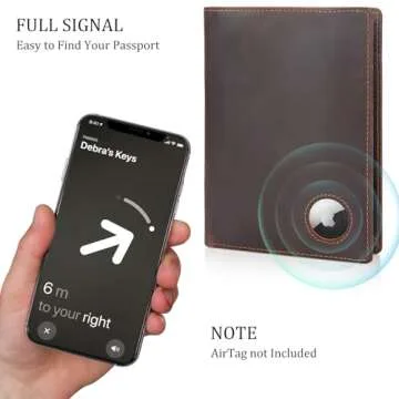 Polare RFID Leather Passport Wallet with AirTag Slot