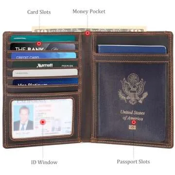 Polare RFID Leather Passport Wallet with AirTag Slot
