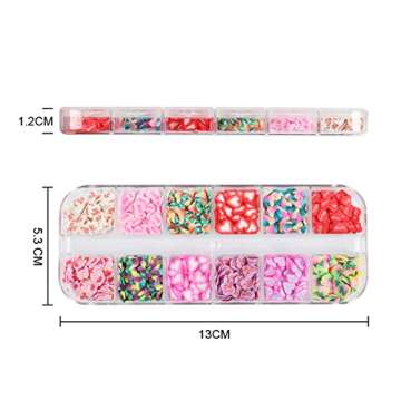Valentines Love Hearts Slice Nail Art Sequins Glitter 3D Sweet Heart Design Candy Colors Nail Sequins Flakes Charms for Women Girls Manicure DIY Decorations Accessories Tools