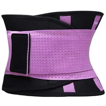 VENUZOR Waist Trainer Belt for Women - Waist Cincher Trimmer - Slimming Body Shaper Belt - Sport Girdle Belt (UP Graded)(Purple,Medium)