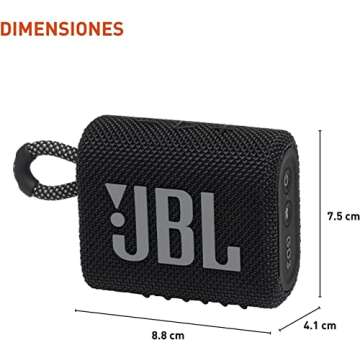 JBL Go 3 Portable Bluetooth Wireless Speaker, IP67 Waterproof and Dustproof Built-in Battery - Black...