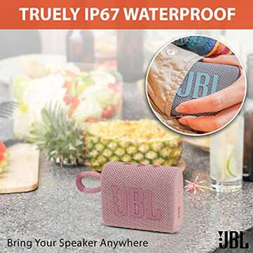 JBL Go 3 Portable Bluetooth Wireless Speaker, IP67 Waterproof and Dustproof Built-in Battery - Black - Boomph's Comprehensive Ultimate Performance Cloth Solution for Your On-the-Go Sound Experience