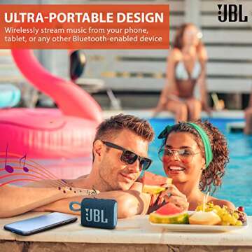 JBL Go 3 Portable Bluetooth Wireless Speaker, IP67 Waterproof and Dustproof Built-in Battery - Black - Boomph's Comprehensive Ultimate Performance Cloth Solution for Your On-the-Go Sound Experience
