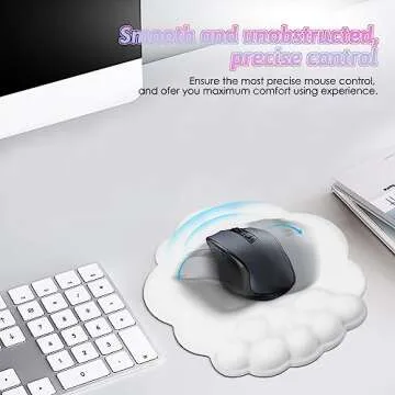 Keyboard Cloud Wrist Rest with Soft Leather Memory Foam Wrist Support/Cushion for Easy Typing and Pain Relief, Egronomic Non-Slip Computer Palm Rest for PC Gaming/Laptop/Hand Pad/Mac (White)