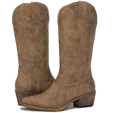 Trendy GLOBALWIN Camel Tan Cowboy Boots - Comfort & Style
