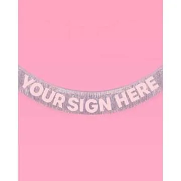 xo, Fetti Silver Iridescent Fringe Banner - 5 Ft. | Bachelorette Party Decorations, Birthday Party D...