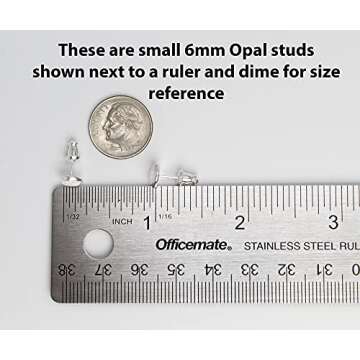 Stylish Handmade 6mm Opal Stud Earrings for Women