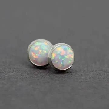 Stylish Handmade 6mm Opal Stud Earrings for Women