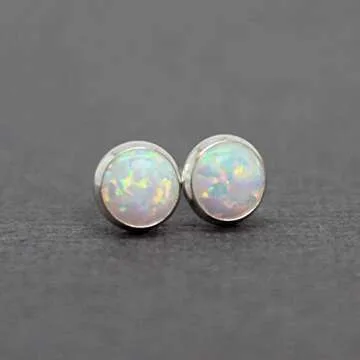 Stylish Handmade 6mm Opal Stud Earrings for Women