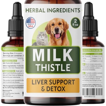Milk Thistle Liver Support Supplement for Pets - 2 fl oz