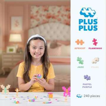 PLUS PLUS Interlocking Building Blocks for Kids 240 Piece