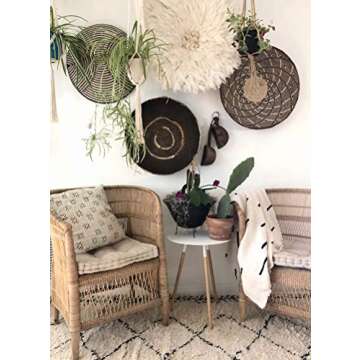 Ethnic Origin Company African Juju Hat White/Cream Feather 30"