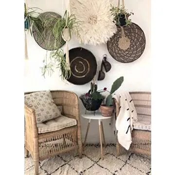 Ethnic Origin Company African Juju Hat White/Cream Feather 30"