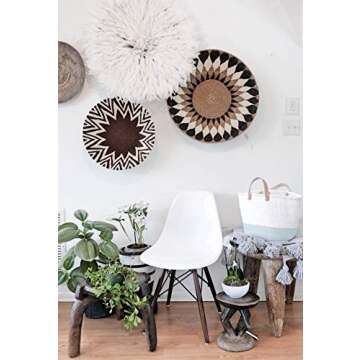 Ethnic Origin Company African Juju Hat White/Cream Feather 30"