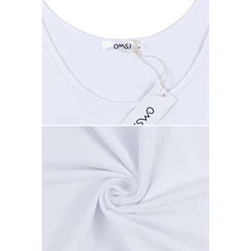 Women Shirts Sleeveless Summer Tunic Loose Fit Tank Tops (S, Solid White)