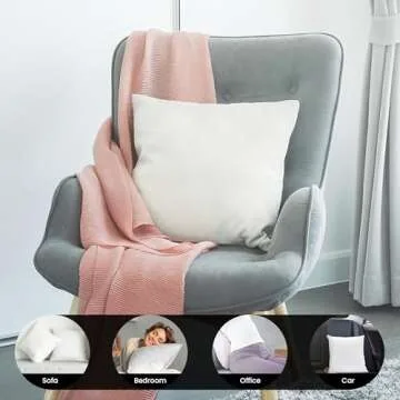 Foamily Throw Pillow Insert 20 x 20 inch Hypoallergenic 100% Virgin Fiber Bed, Sofa, Couch Decorative Indoor Pillows Made in USA