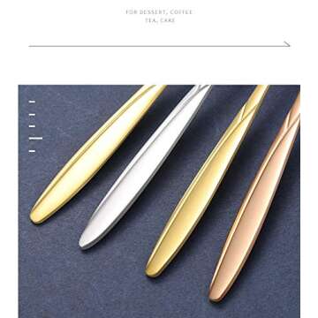 Stainless Steel Tableware Creative Flower Coffee Spoon,7 Inch Long Handle Spoons, Sugar Spoon, Stirring Spoon, Mixing Spoon, Ice Tea Spoon for Tea, Dessert Ice Cream Spoon, Set of 4 (Gold)