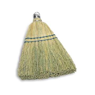 Rubbermaid Commercial 12 Inch Corn Whisk Broom, Yellow, Flagged Natural Bristles for Multi-Surface Sweeping, Remove Dirt and Debris from Porches/Floors Decks/Driveways/Sidewalks