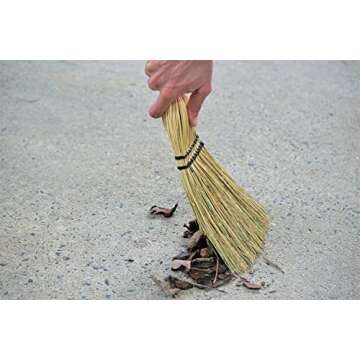 Rubbermaid Commercial 12 Inch Corn Whisk Broom, Yellow, Flagged Natural Bristles for Multi-Surface Sweeping, Remove Dirt and Debris from Porches/Floors Decks/Driveways/Sidewalks