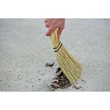 Rubbermaid Commercial 12 Inch Corn Whisk Broom, Yellow, Flagged Natural Bristles for Multi-Surface Sweeping, Remove Dirt and Debris from Porches/Floors Decks/Driveways/Sidewalks