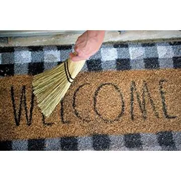 Rubbermaid Commercial 12 Inch Corn Whisk Broom, Yellow, Flagged Natural Bristles for Multi-Surface Sweeping, Remove Dirt and Debris from Porches/Floors Decks/Driveways/Sidewalks