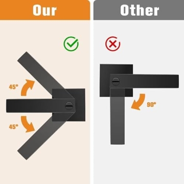 Probrico Heavy Duty Privacy Door Handles, Square Levers 10 Pack