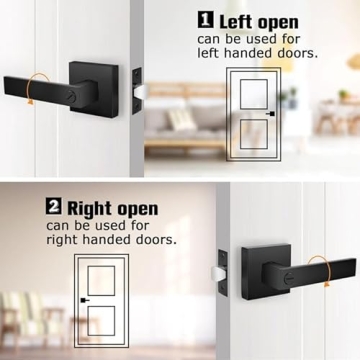 Probrico Heavy Duty Privacy Door Handles, Square Levers 10 Pack