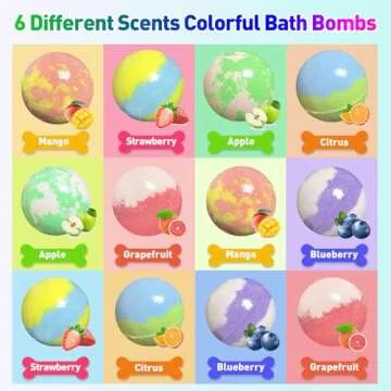 Bath Bombs for Kids, 12pcs Bath Bombs with Surprise Toys Inside, Natural and Organic Colorful Bubble Bath Fizz Bomb for Kids, Gift Set for Birthday, Halloween, Christmas for Boys and Girls